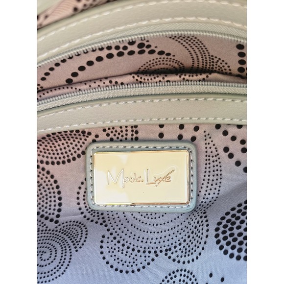 Mode Luxe Light Blue Satchel Handbag Purse - Vegan Leather - Picture 5 of 15